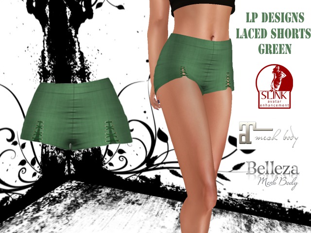 LP Designs Laced Shorts Green