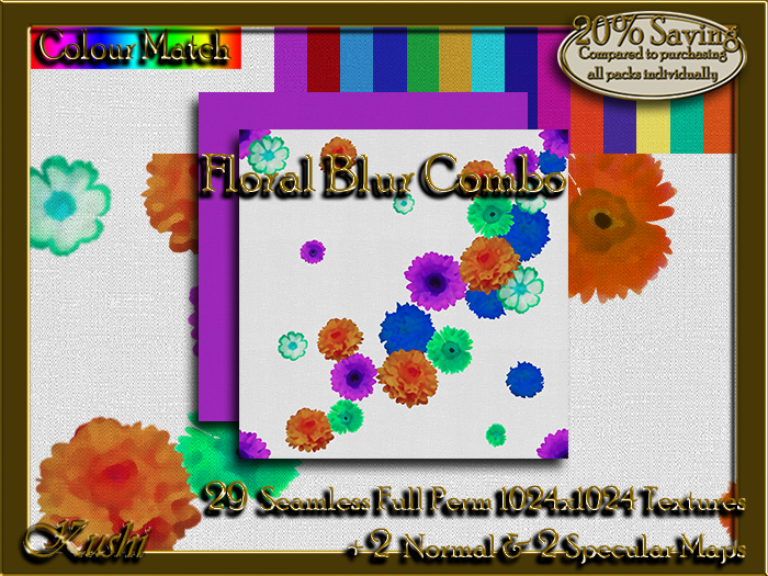!Kushi! FloralBlurCOMBO Textures -WEAR TO UNPACK
