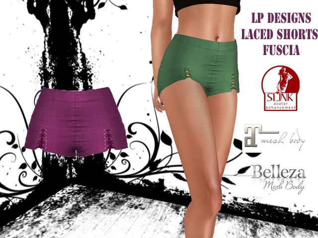 LP Designs Laced Shorts Fuscia