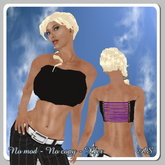 Black/purple strapless top by AllStar Designs