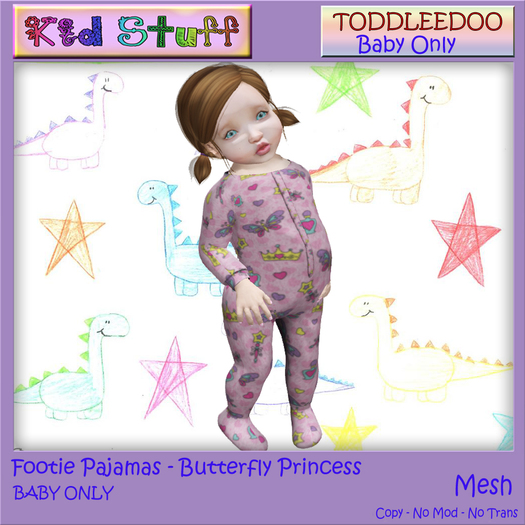 KS TD Footie PJ's Butterfly Princess