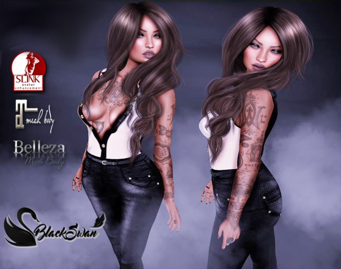 ! Black Swan ! Charms outfit (demo) - fitmesh