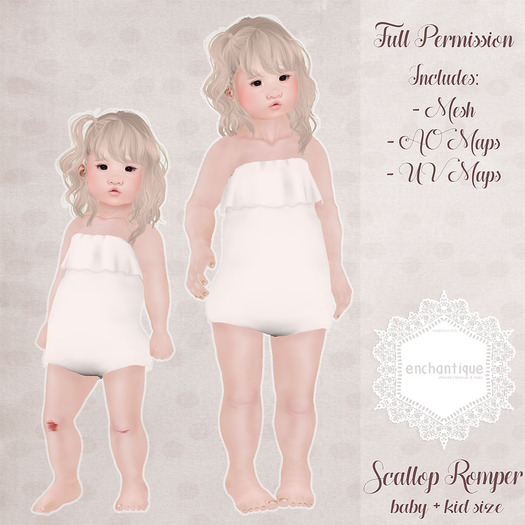 Enchantique. Scallop Romper FULL PERM