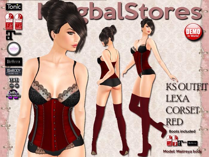 KS OUTFIT LEXA CORSET RED