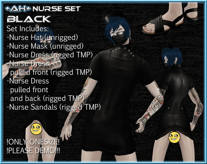 +AH+Nurse Set Black