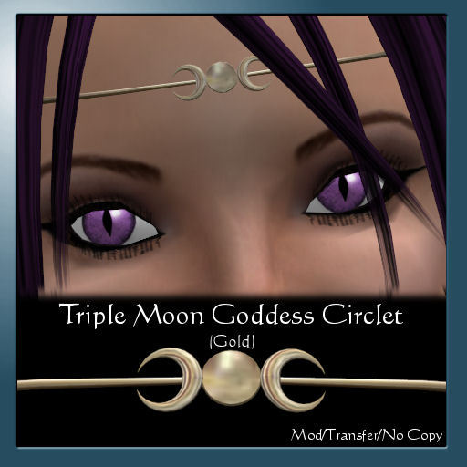 Gold Circlet - Triple Moon Goddess