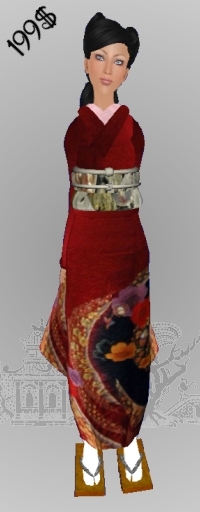 *CTK* Dark Red Furisode