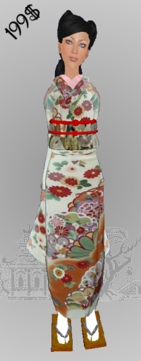 *CTK* White/Floral Furisode