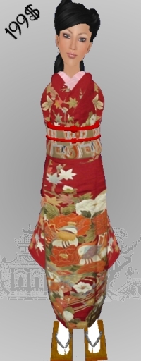 *CTK* Red/Peony Furisode