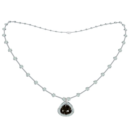 Black silver Necklace