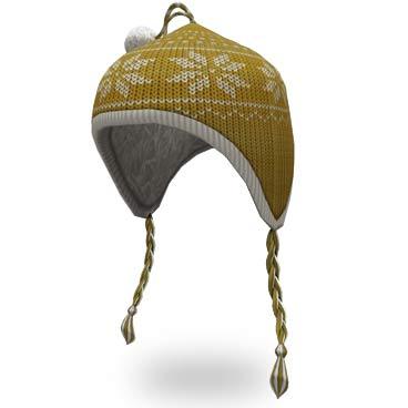 Handknit Flaphat (YELLOW Fairisle)