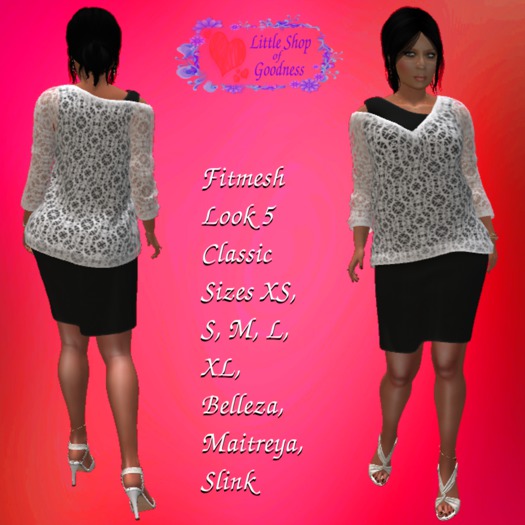 LBD&Off Shoulder Lace Sweater With Color HUD