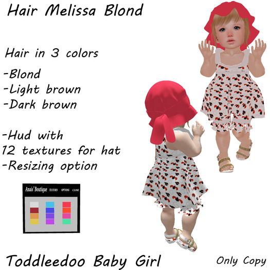 Toddleedoo Hair Melissa Blond Demo