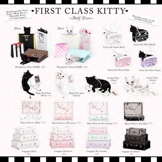 +Half-Deer+ First Class Kitty - Shopaholics - Noir RARE