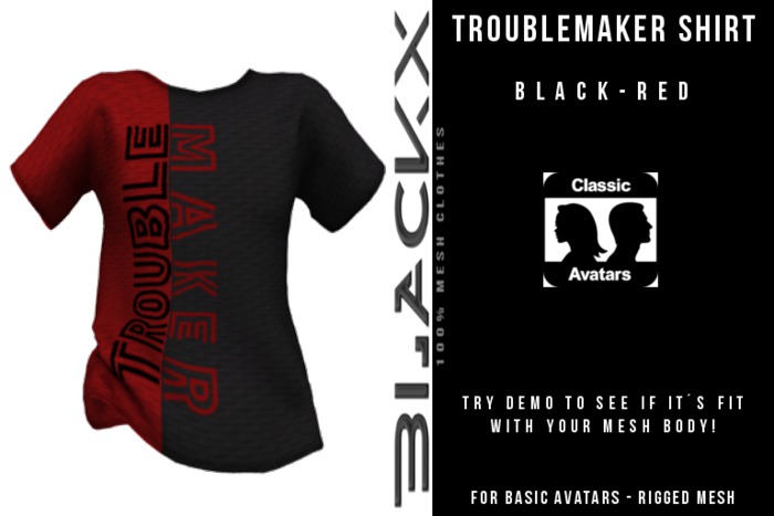 BLACKX // TROUBLEMAKER SHIRT BLACK-RED
