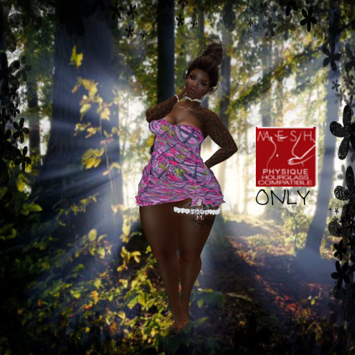 *B.O,C* CAMO PINK AND GREEN WOODS DRESS