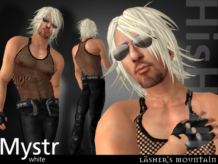 MYSTR WHITE Shoulder Length Ruffled HAIR 