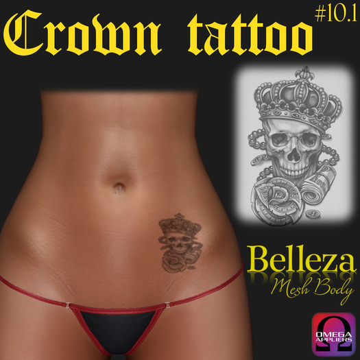 Crown tattoo hip 10