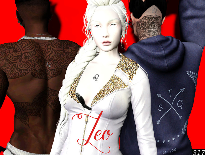 Leo _ Zodiac Piercing_ 3D Unisex Gem Tattoo_by 317