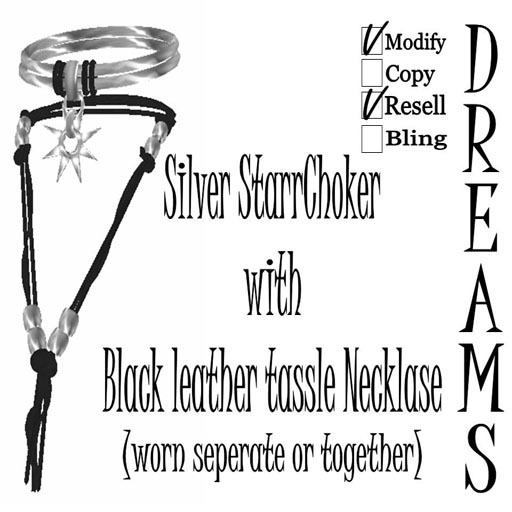 Jewelry - SILVER STARRCHOKER WITH BLACK TASSLE BEADS NECKLACE