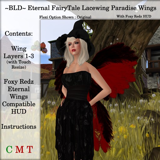 ~BLD~ Eternal FairyTale Lacewing Paradise Wings + Redz HUD
