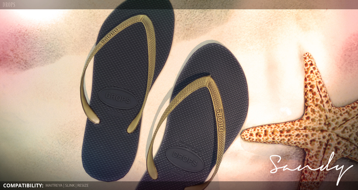 DROPS - Sandy FlipFlops [GoldBlack] <BOX>