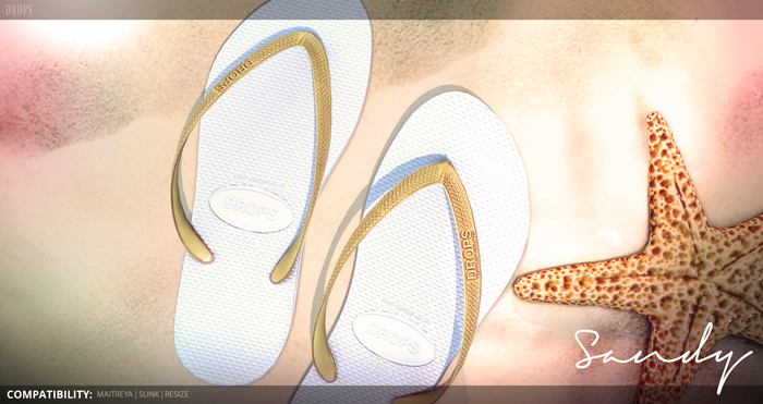 DROPS - Sandy FlipFlops [GoldWhite] <BOX>