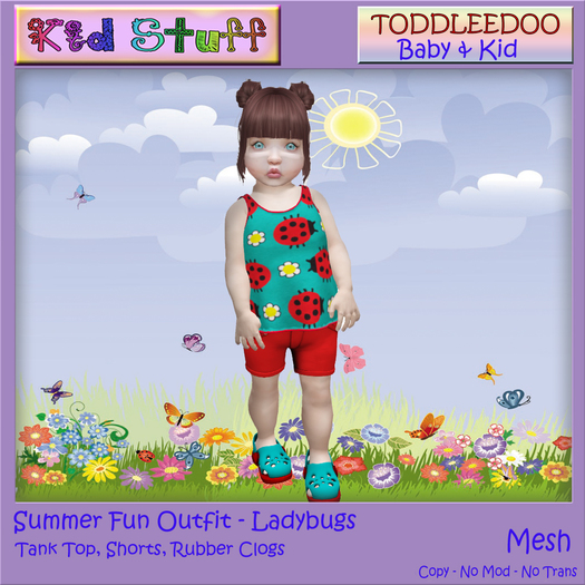 KS TD Summer Fun Outfit Ladybugs