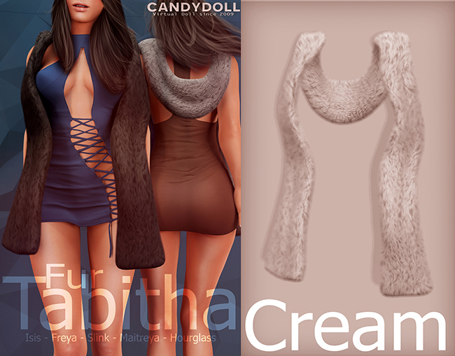 _CandyDoll_Tabitha Fur Stole Cream