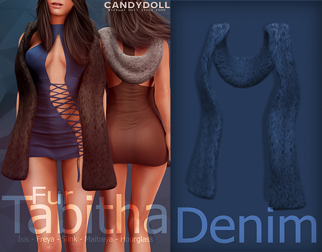 _CandyDoll_Tabitha Fur Stole Denim