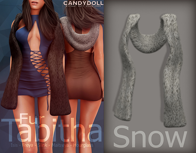 _CandyDoll_Tabitha Fur Stole Snow