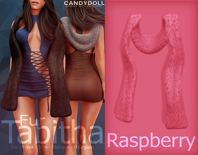 _CandyDoll_Tabitha Fur Stole Raspberry