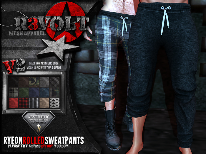 [R3] - Ryeon Rolled Sweatpants [V2]