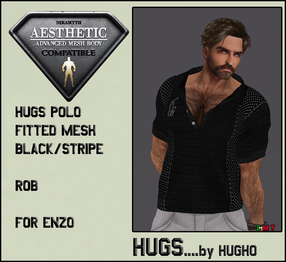 HUGS AESTHETIC POLO SHIRT [FITTED MESH] ROB
