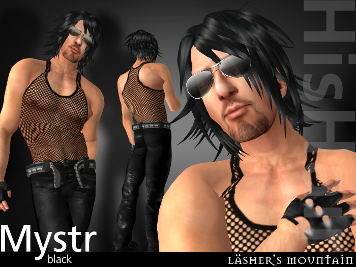 MYSTR BLACK Shoulder Length Ruffled HAIR
