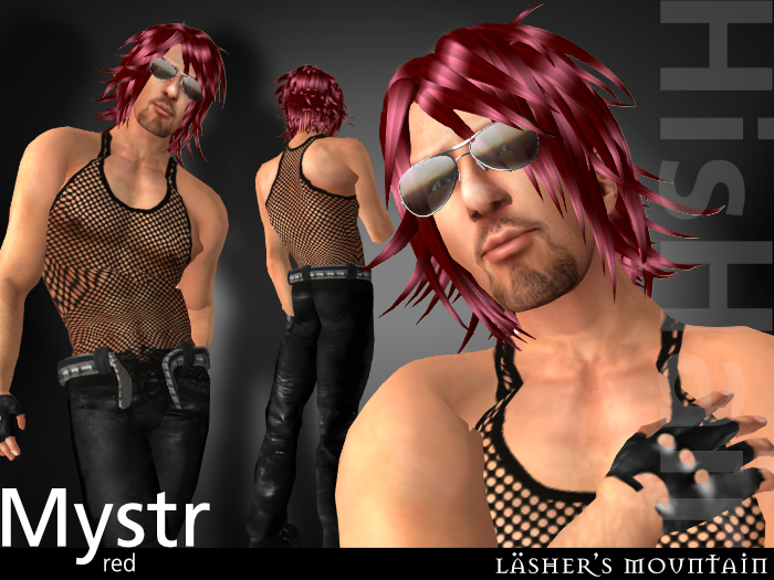 MYSTR Red Shoulder Length Ruffled HAIR
