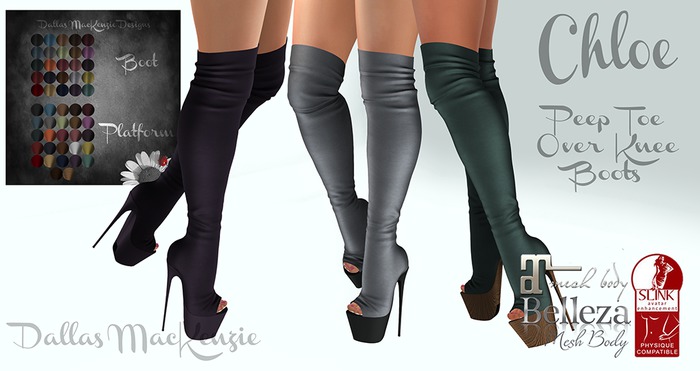 [Dallas MacKenzie] Chloe Peep Toe Over Knee Boots