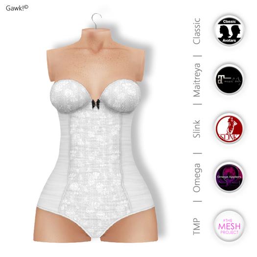 Gawk! White Vintage Body - Mesh Body Appliers