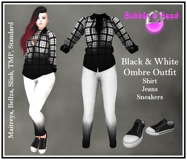 !!!BuBbLeHeAd!!! B&W Ombre outfit