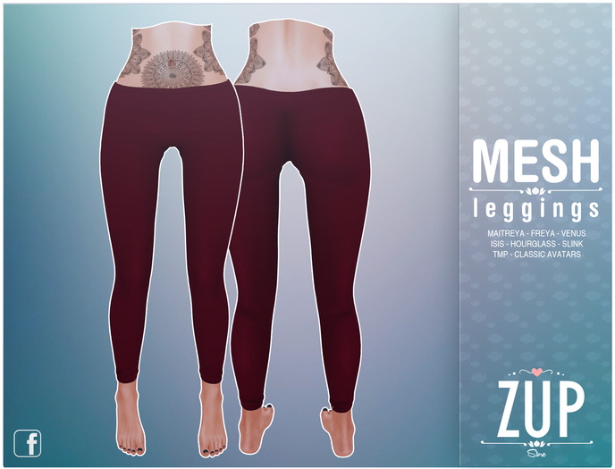 ZUP / Mesh Leggings Color Wine DEMO