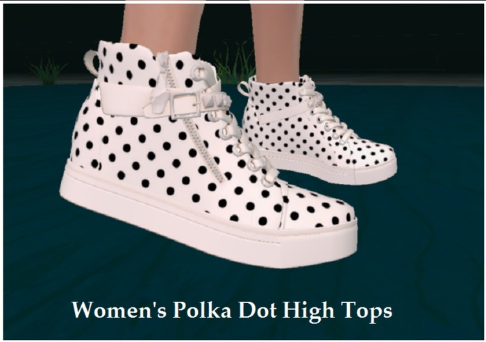 WOMEN'S MESH POLKA DOT HIGH TOPS!