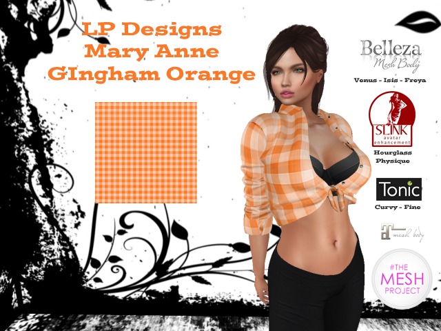 LP Designs Mary Anne - Orange Gingham -