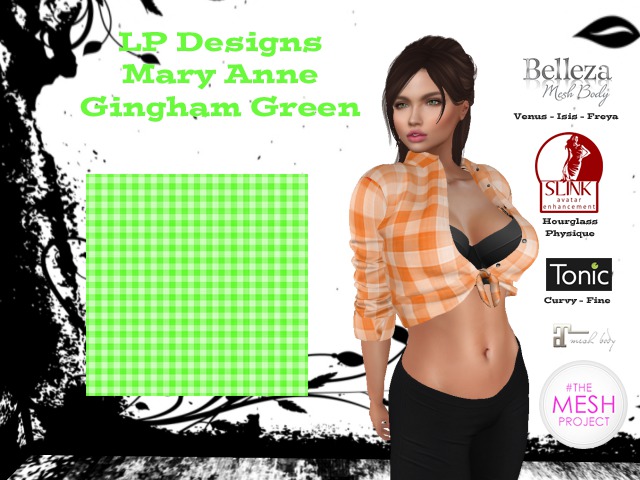 LP Designs Mary Anne - Green Gingham -