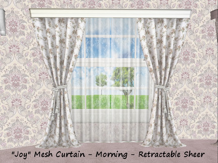 "Joy' Curtain with Cornice & Retractable Sheer - Morning