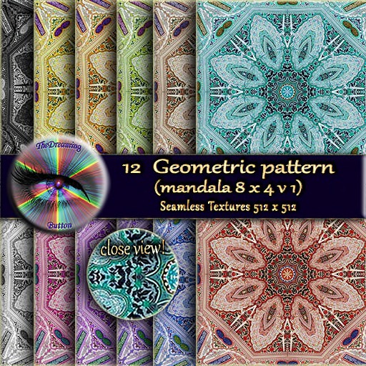 geometric pattern mandala 8x4 v1 box thedreaming button