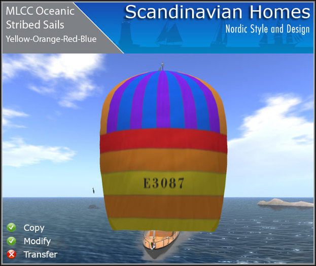 MLCC Oceanic Custom Striped Sails - YORB