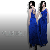 Valentina E. Tangled Web Gown Electric Blue
