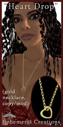 Mayfly - "Heart Drop" Necklace (gold)