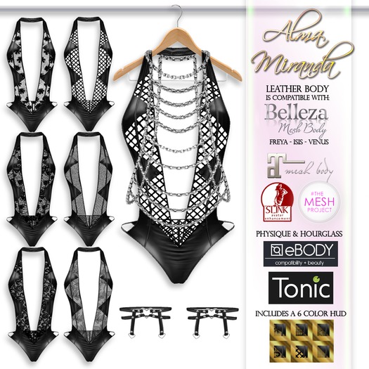.: AlmaMiranda :. Leather Body Suit with 6 Color HUD