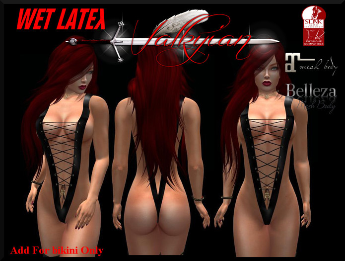 ~Valkyrian~Wet Latex Lace Up Slingshot (BOXED)